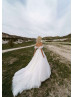 Off Shoulder Beaded White Tulle Fabulous Wedding Dress